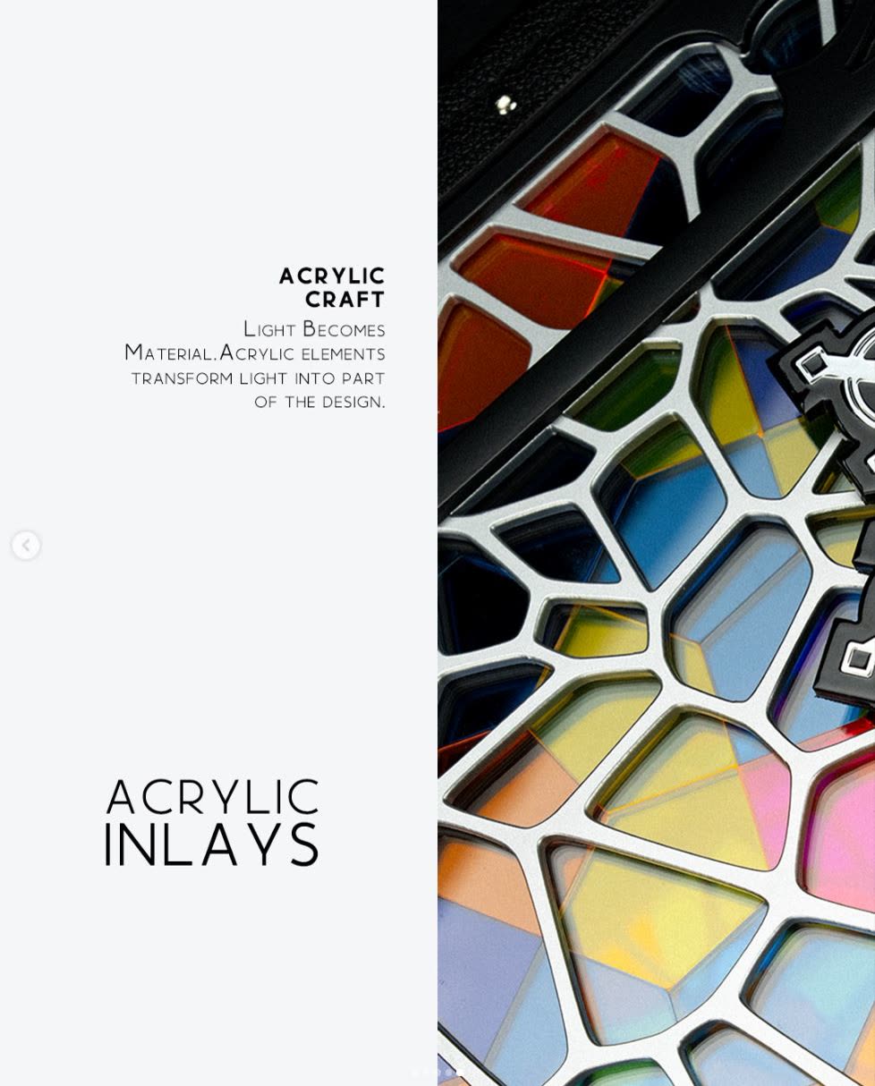 eazyBox acrylic inlay panels catching light